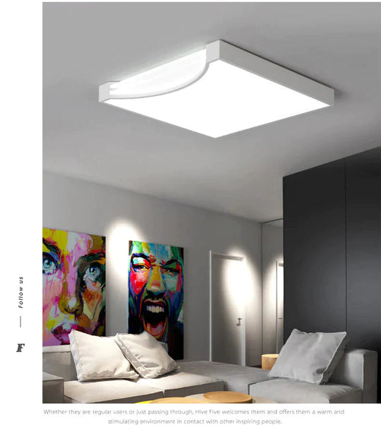 Light In The Bedroom Square Ultra - Thin Ceiling Lamp Simple Modern Creative Living Room Dining