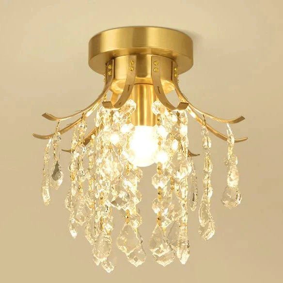 Creative European Crystal Road Lamp Copper Ceiling