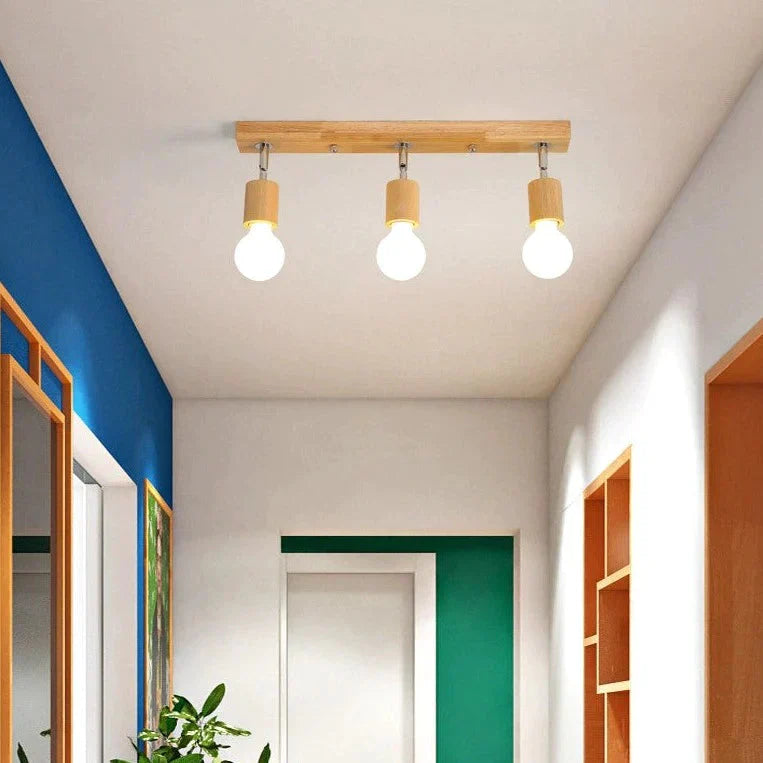 Simple Solid Wood Art Track Spotlight Bathroom Mirror Front Light Led Restaurant Ceiling As Show /