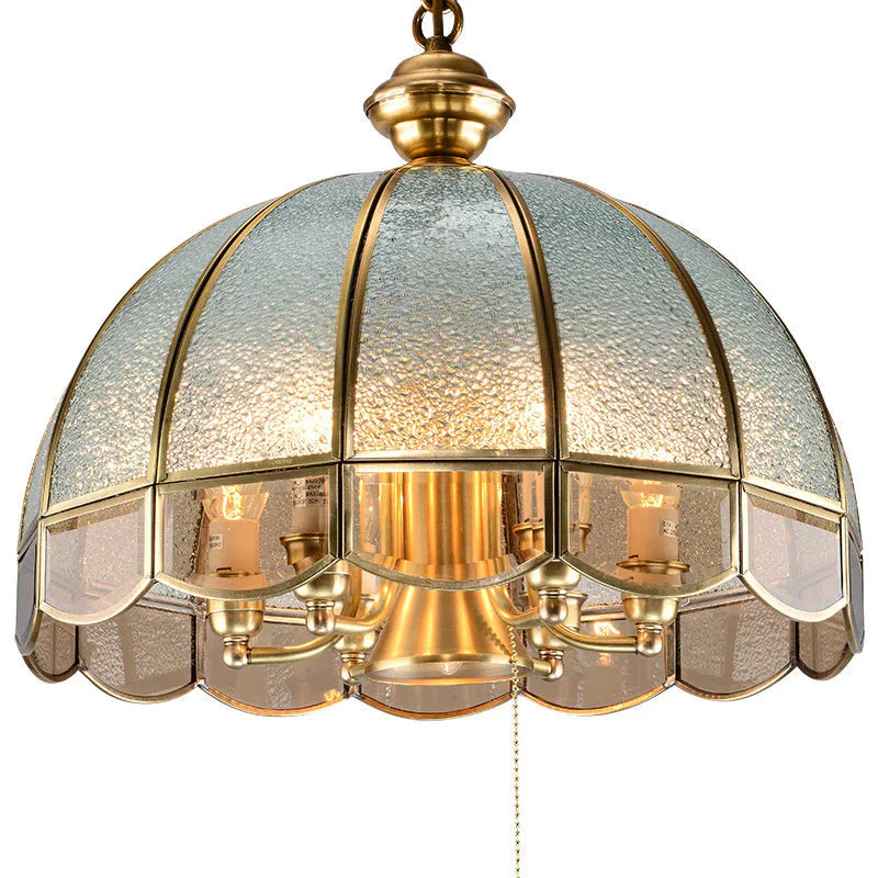 European - Style All - Copper Chandelier Living Room Dining Lamp American Study Retro Mediterranean