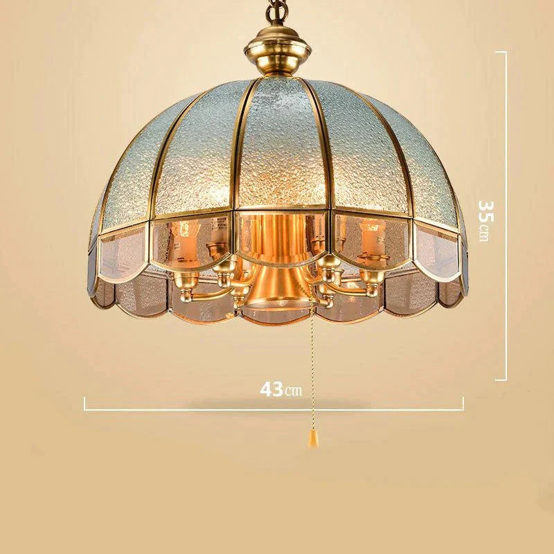 European - Style All - Copper Chandelier Living Room Dining Lamp American Study Retro Mediterranean