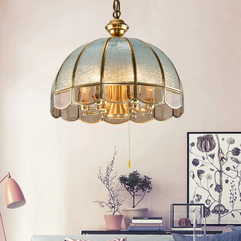 European - Style All - Copper Chandelier Living Room Dining Lamp American Study Retro Mediterranean
