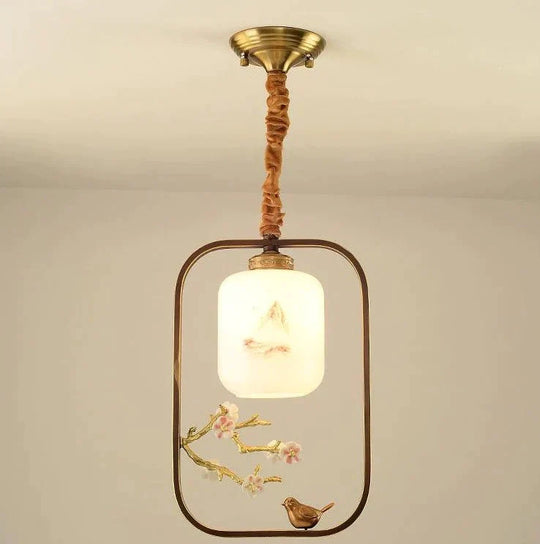 New Chinese Chandelier Single - Head Iron Lamp No Light / D Pendant