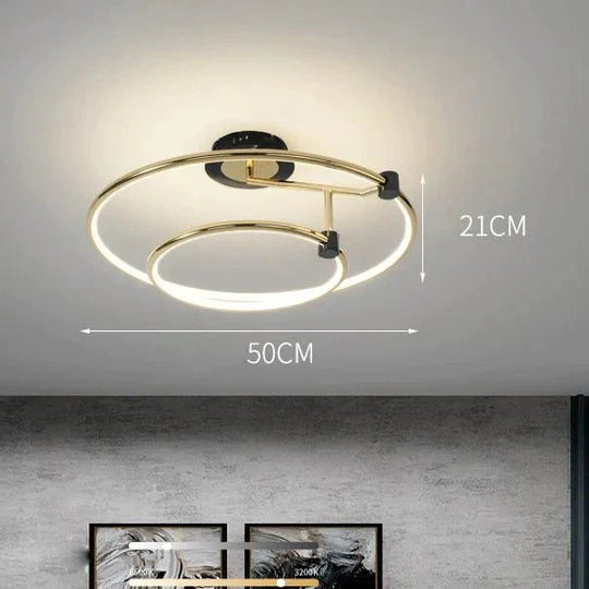 Minimalist Ceiling Lamp Light Luxury Restaurant Modern Simple Led Bedroom Round Room Gold /