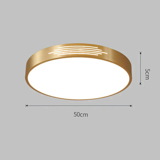 New All Copper Modern Simple Ceiling Lamp Ultra - Thin Bedroom Room Circular Study Balcony Lighting