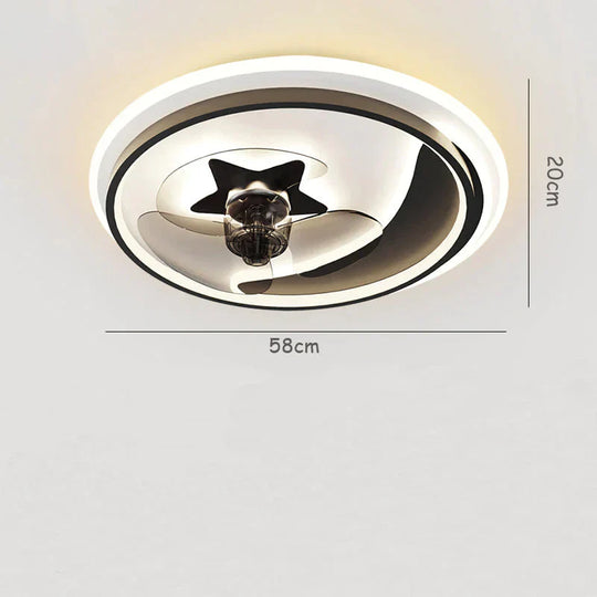 New Nordic Bedroom Ceiling Fan Lamp Modern Simple And Creative Living Room Lamps Intelligent Silent