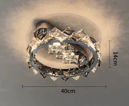 Master Bedroom Crystal Ceiling Lamp Luxury Led Atmosphere Romantic Warm Lamps As Show / Dia40Cm Tri