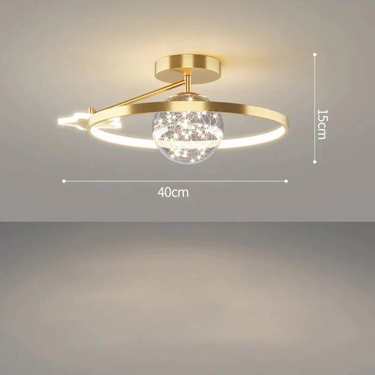 Light In The Bedroom Simple Modern Household Room Lamp Luxury Planet Ceiling Gold - 40Cm / Tri -