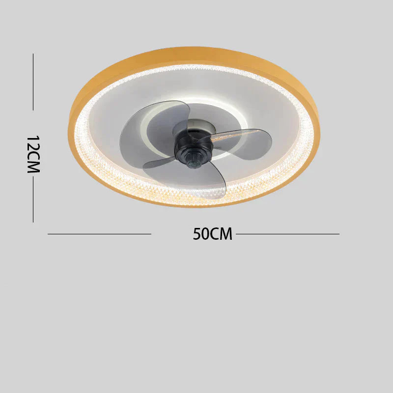 Fan Ceiling Lamp Light In The Bedroom Living Room Restaurant Invisible Indoor Simple Ultra - Thin