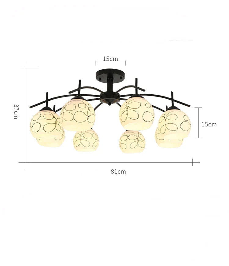 Modern Simple Wrought Iron Bedroom Living Room Chandelier Study Dining Lamps Pendant