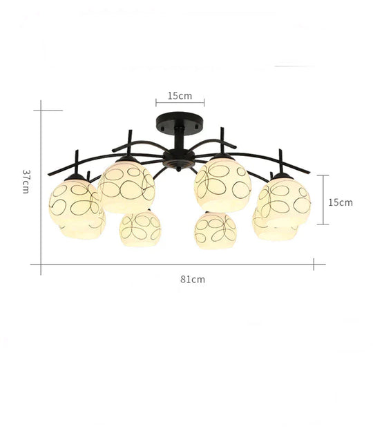 Modern Simple Wrought Iron Bedroom Living Room Chandelier Study Dining Lamps Pendant