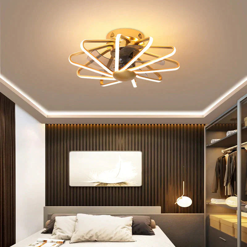 110V Lamp Creative Restaurant Fan Living Room Bedroom Integrated Ceiling