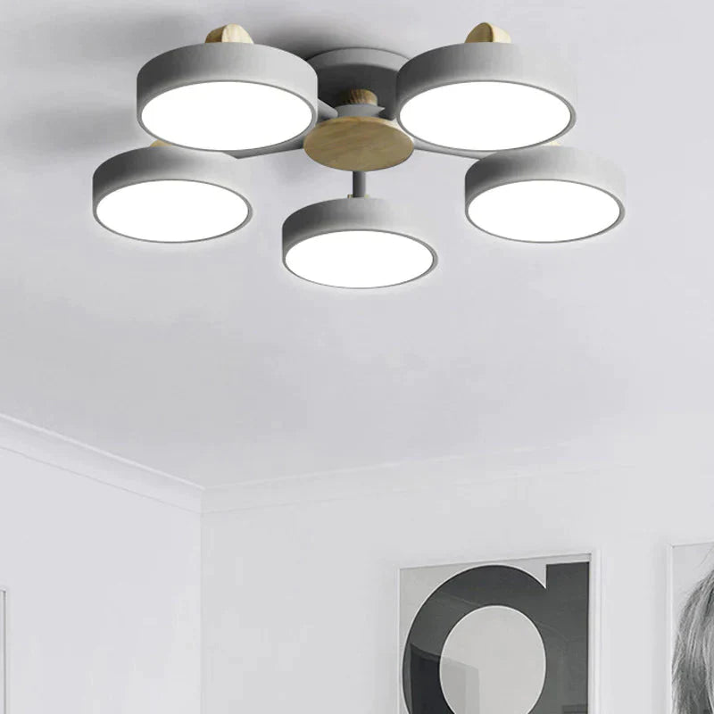 New Solid Wood Led Lamp For Nordic Living Room Ceiling