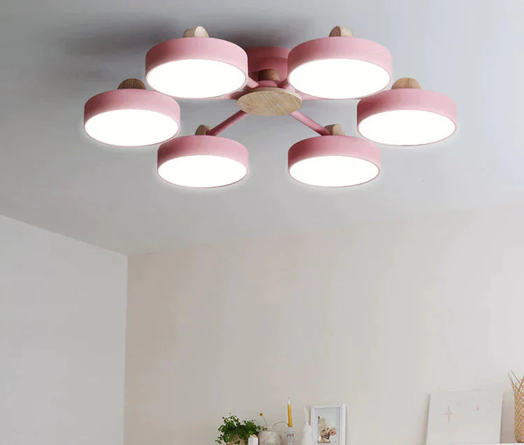 New Solid Wood Led Lamp For Nordic Living Room Ceiling