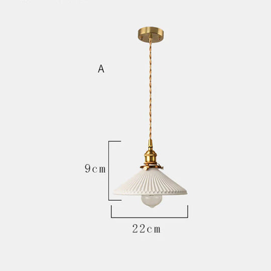 Modern Simple Restaurant Bar Brass Ceramic Chandelier Pendant