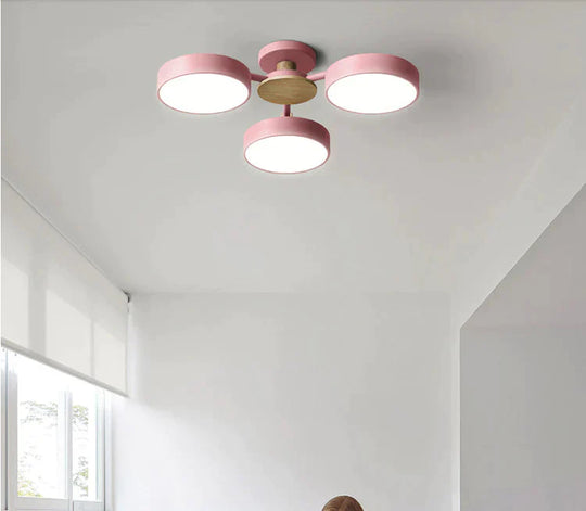 New Solid Wood Led Lamp For Nordic Living Room Ceiling