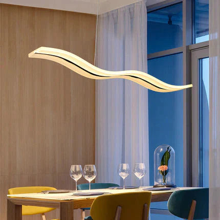 Modern Chandelier Creative S - Shaped Lighting Led Simple Dining Bar Room Lamp Study Pendant