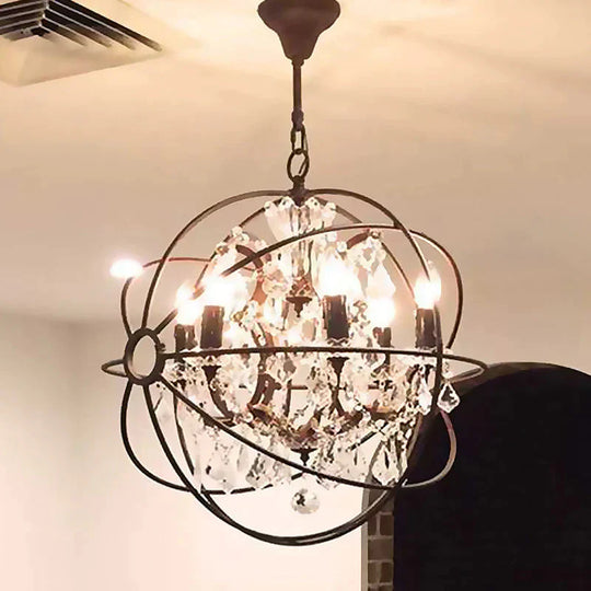 Chandelier Round Crystal Lamp Staircase Restaurant Bar Decoration Clothing Store Retro Living Room