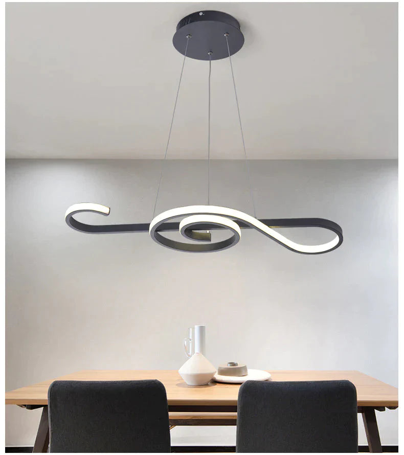 Nordic Post - Modern Led Restaurant Chandelier Creative Simple Lighting Black / White Light Pendant