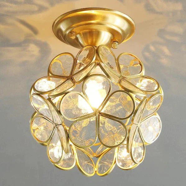 Creative Personality Flower Corridor Room Full Copper Ceiling Lamp Transparent Color