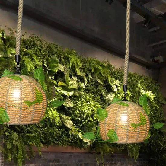 Simple Music Restaurant Decorative Lamps Single Head Hemp Rope Bar Clothing Store Plant Flower Shop