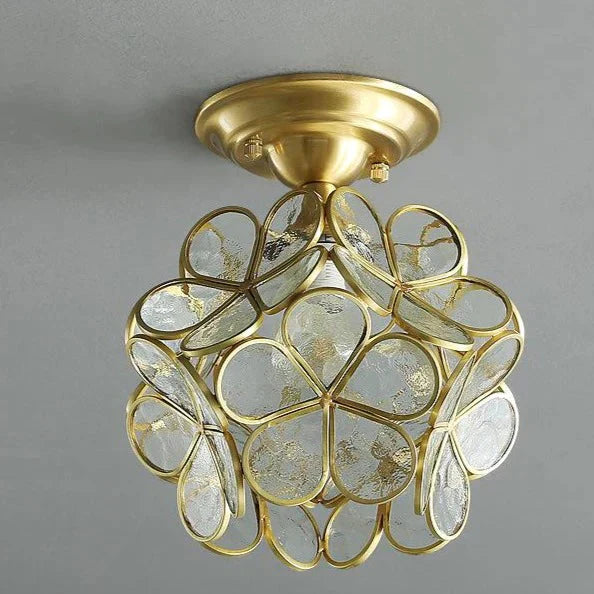 Creative Personality Flower Corridor Room Full Copper Ceiling Lamp