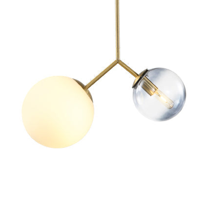 Contemporary Gold 2 - Light Glass Sphere Shade Pendant Chandelier Lamp For Bedroom And Bathroom