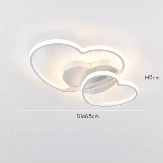 Modern Warm And Romantic Bedroom Nordic Creative Love - Shaped Ceiling Lamp For Children’s Room