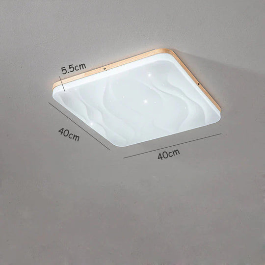 Simple Modern Living Room Stars Ceiling Lamps Solid Wood Bedroom Dia40Cm / White Light