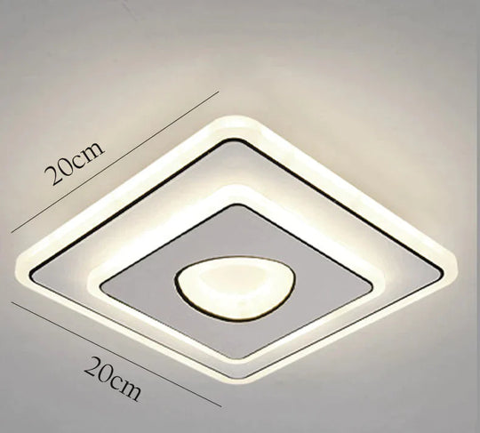 Corridor Lamps Simple Modern Porch Entrance Led Creative Ceiling Balcony Square / A White Light