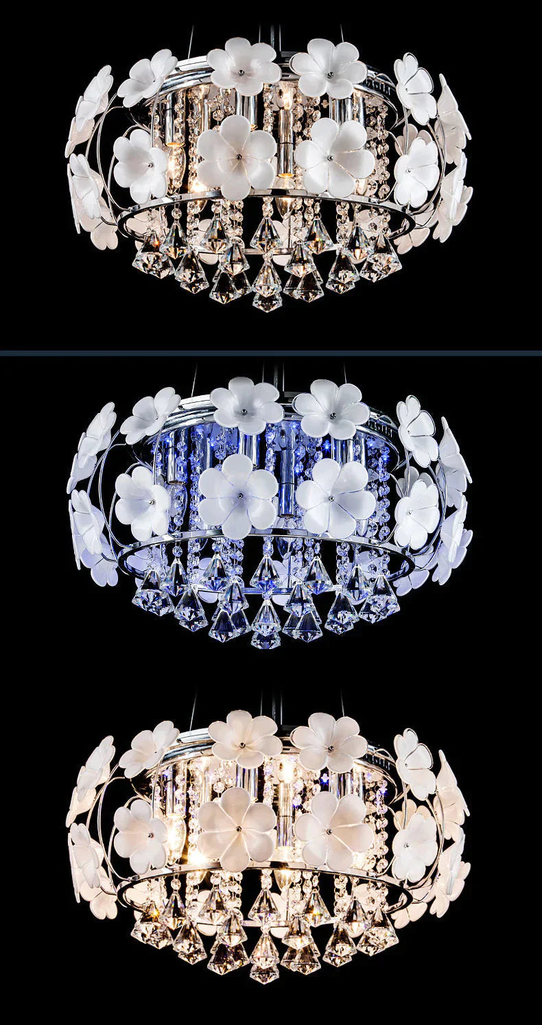 Modern Led Crystals Pendant Lights Crystal Hanging White Lamps For Living Room Bedroom Corridor