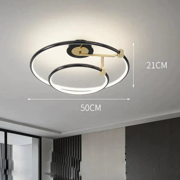 Minimalist Ceiling Lamp Light Luxury Restaurant Modern Simple Led Bedroom Round Room Black /