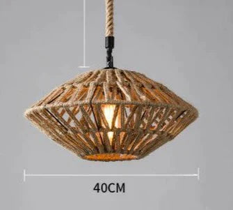 Hemp Rope Lamp Retro Creative Personality American Rural Small Chandelier G / No Bulb Pendant