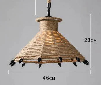 Hemp Rope Lamp Retro Creative Personality American Rural Small Chandelier B / No Bulb Pendant