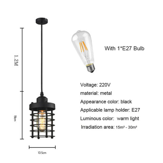 American Country Industry Wind Iron Single - Head Chandelier Pendant