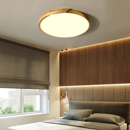 Northern Led Round Wood Copper Tricolour Light Ceiling Lamp