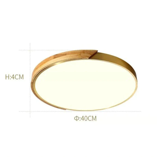 Northern Led Round Wood Copper Tricolour Light Ceiling Lamp 40Cm