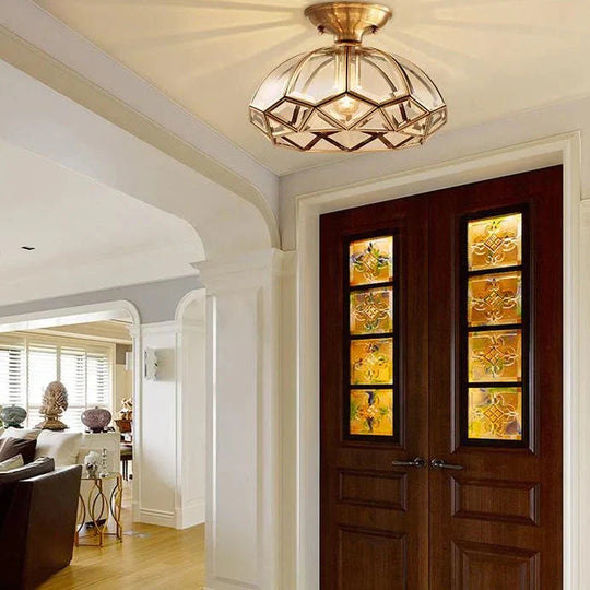 Modern Minimalist New Corridor Full Copper Ceiling