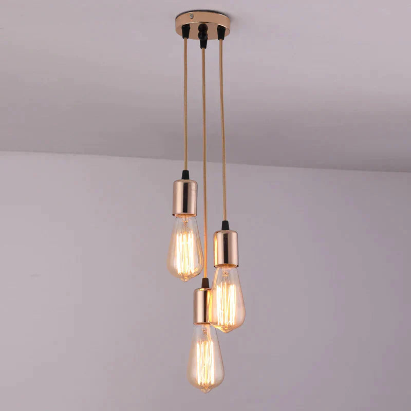 Female Ceiling Chandelier Multi - Head Creative Restaurant Clothing Store Retro Industrial Wind