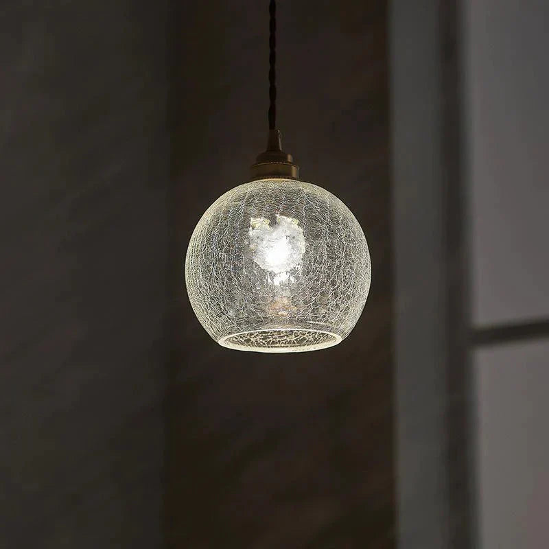 Dining Hall Lamp Retro Simple Brass Glass Ball Small Chandelier Personality Hotel Bedside Pendant