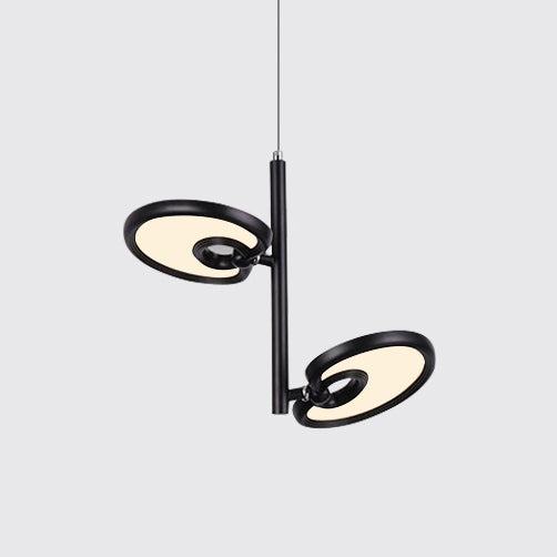 Elena - 2/4/6 Heads Leaf Suspended Pendant Light Modern Metal Black/White Led Hanging For Dining