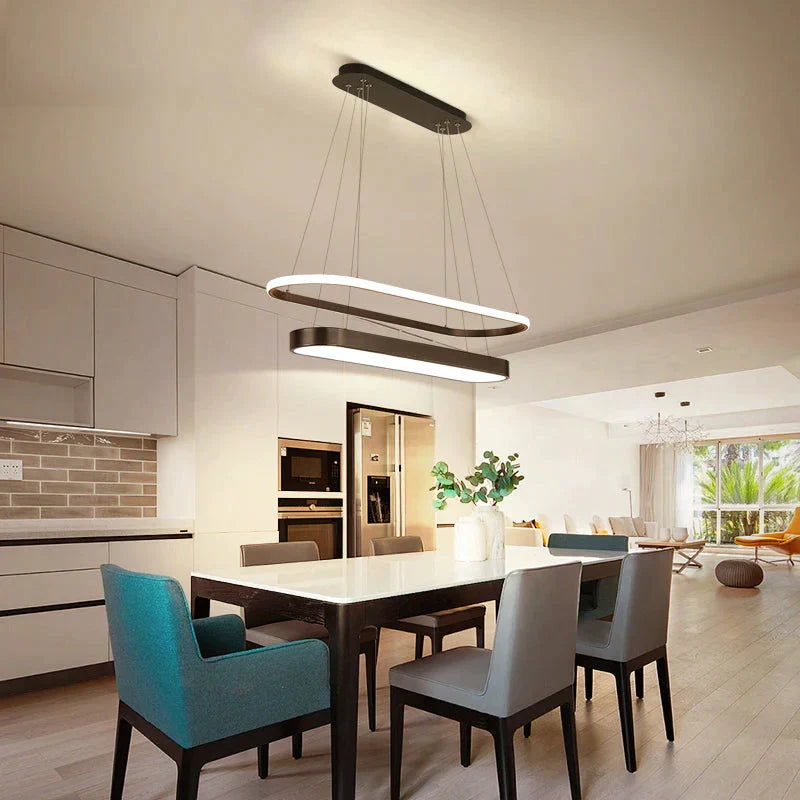 New Dimmable Modern Led Pendant Lights For Dining Room Kitchen Hanging White Or Grey Rc Lamp