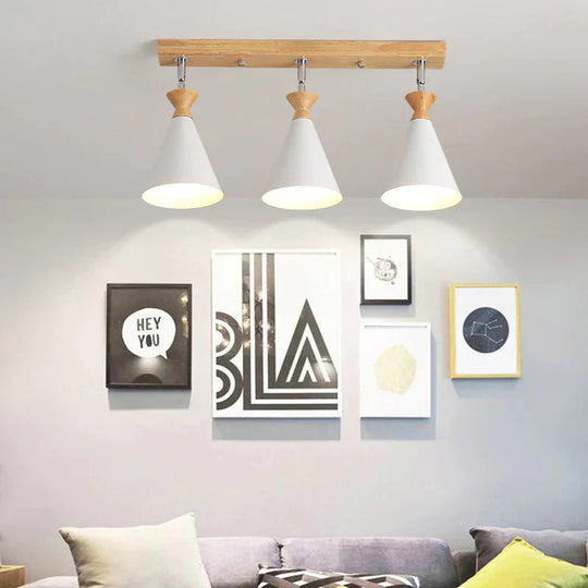 Nordic Creative Restaurant Three - Head Strip Ceiling Lamp