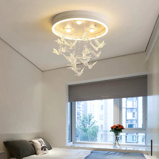 Bedroom Lamp Simple Modern Creative Warm Romantic Princess Room Led Ceiling White / Light Dia40Cm