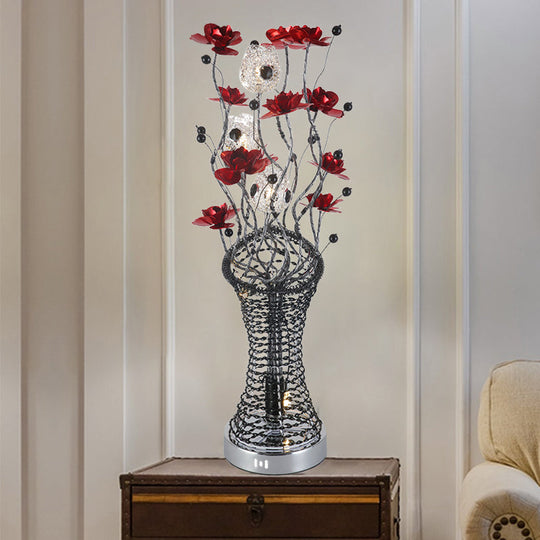 Isabel - Decorative Twig Column Table Lamp: Aluminum Led Desk Lighting