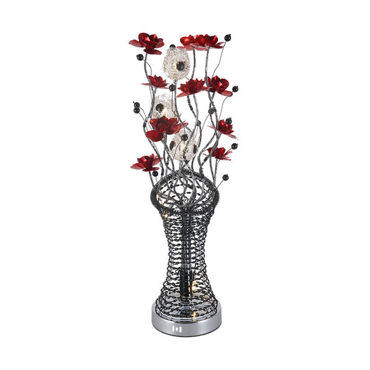 Isabel - Decorative Twig Column Table Lamp: Aluminum Led Desk Lighting