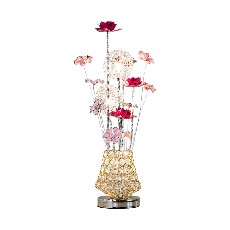 Stella - Golden Art Decor Rose And Dandelion Night Light Led Ironic Desk Lighting With Inserted