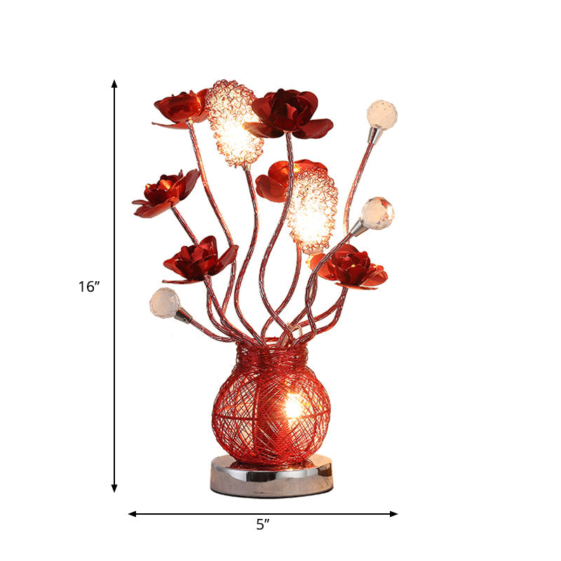 Madison - Led Flower Nightstand Lamp With Jar Base