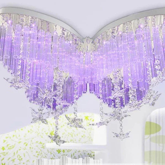 Butterfly Lamp Children’s Room Light In The Bedroom Red Blue And Violet Led Remote Control Can