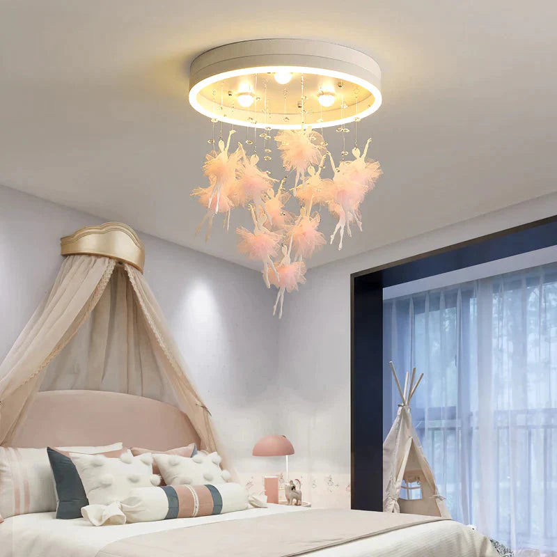 Bedroom Lamp Simple Modern Creative Warm Romantic Princess Room Led Ceiling Pink / White Light